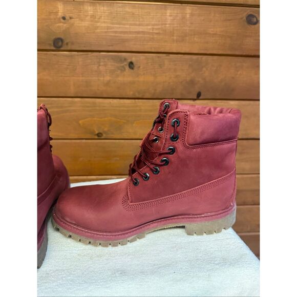 Timberland Men’s Premium 6-Inch Waterproof  Boots burgundy Sz 10.5 main image 5